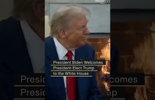 President Biden welcomes president-elect Trump to the White House.