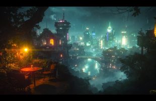 A cyberpunk hideout Overlooking Night City | PURE Cyberpunk Ambient Bliss