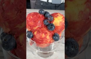 3 ingredient Raspberry-Mango Sorbet