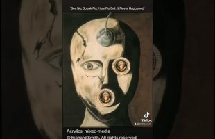 ‘See No, Speak No, Hear No Evil: It Never Happened’ © Richard Smith. See my work at ufoteacher.com.