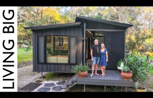 Modern Subtropical Off-Grid Tiny House Powered by Recycled EV Car Batteries