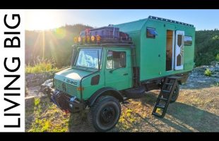 They Turned a Military Truck Into an Off-Grid Tiny Home with a Luxe Interior