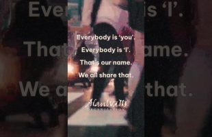 Alan Watts – “Everybody is ‘you’ Everybody is ‘I’ That’s our name. We all share that.”