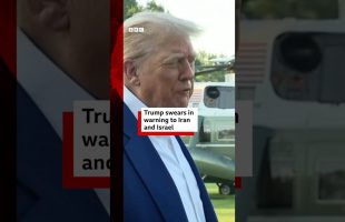 Donald Trump swears in warning to Israel and Iran. #DonaldTrump #Israel #Iran #BBCNews