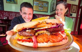 First time in AUSTRALIA!! 🇦🇺 Kangaroo + Huge BOGAN BURGER!! | What is Australian Food??