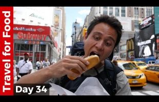 Hot Dog at Penn Station and Flying from NYC to Hong Kong on United Airlines (16 Hour Flight!)