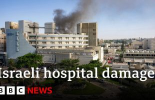 Israeli hospital damaged after wave of Iranian missile strikes | BBC News