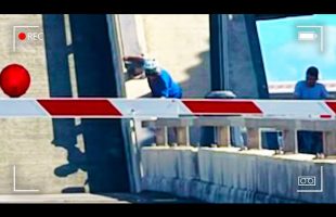 Horrified Onlookers Realize Bridge Is Rising With Woman Still On It
