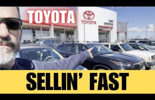 Toyotas SELLING like Hot Cakes. Lots of customers at the Dealership! No Crash. Tacoma Made in Mexico
