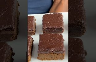 Vegan Chocolate Frosted Carob Brownies!  Refined Sugar Free