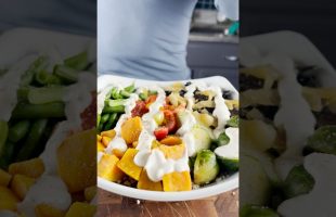 A Vegan Portobello Steak & Cheese Bowl