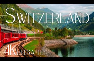 Switzerland • Swiss Alps Train Rides | Relaxation Film | Relaxing Music | Nature 4k Video UltraHD