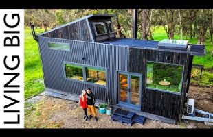 Ultra-Tall Tiny House WIth Pop-Top Roof And Brilliant Home Office!