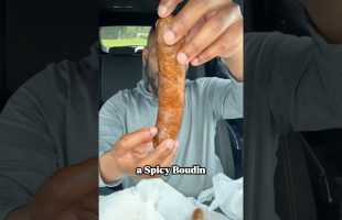 Trying SPICY🌶️ Boudin🥵 for the First Time (In Lafayette🥵🔥) #shorts #boudin  #lafayettelouisiana
