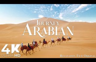 Arabian Desert 4K • Golden Dunes with Arabic Music | Relaxation Film