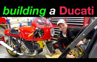 The Ducati cafe racer build continues with front wheel and brakes