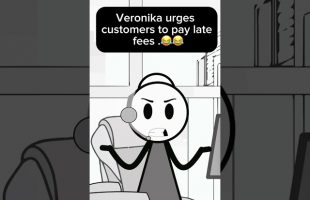 Veronika urges customers to pay late fees .😂  @Therealveronika #funny #workplacememes #animation