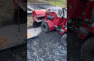 Spreading Gravel in a Foundation With a Ventrac
