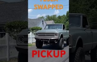 We built a Tesla swapped K10 #tesla #ev #chevrolet #cybertruck