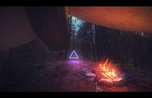 Rest In Your Tent By The Campfire Listening To Cozy Rain & Soothing Music [1 HOUR BRAIN RECHARGE]