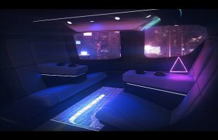 Relaxing Ride Through the Rain In Your Private Helicopter With Soft Cyberpunk Music