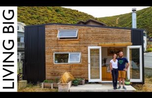Super Cool DIY Tiny House With HUGE Movie Theatre Loft