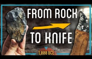 From Rock to Iron to KNIFE (Handmade Knife Forged from Rock)