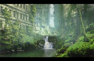 Post Apocalyptic Falls – dark ambient music & video – 1 hour