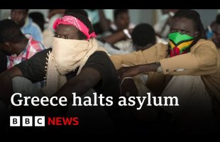Greece warns of ‘invasion’ as it halts asylum on Med route | BBC News