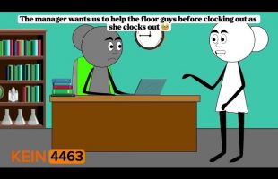 The manager wants us to help out before clocking out as she clocks out 🥹| AC: @emfandango