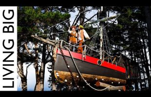 150 Year Old Sailboat Transformed Into Pirate Ship Treehouse! ☠️