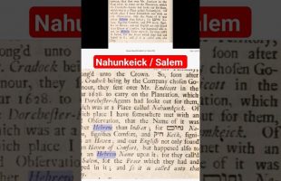 “The Name of it is rather Hebrew than Indian” Nahumkeick / Salem #trending #shorts