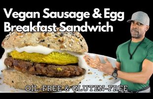 Best Healthy Vegan Breakfast Sandwich Homemade No- Egg  No- Sausage