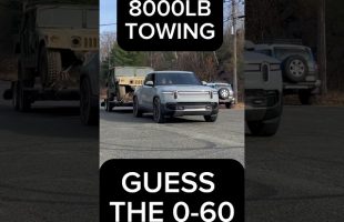 0-60 Tow test in the Rivian R1T #shorts #rivian #humvee #automobile