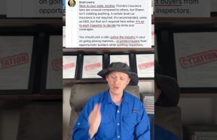 Inspector wont carry required insurance?