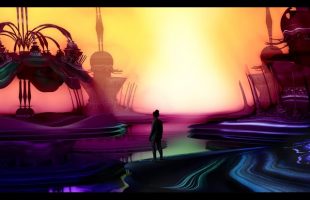 Ambient cyberpunk sunset music  – relax and chill out – 1 hour