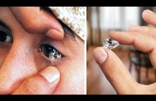 Is she crying with pure diamonds?