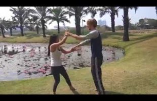 Thai Girl vs  Farang Guy Chi Sao Practice