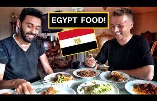 Trying EGYPT FOOD! اجنبى يأكل أكل مصرى