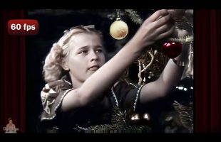 Decorating a Vintage Christmas Tree in the 1940s – AI Colorized
