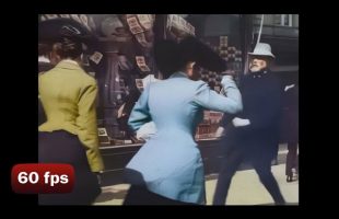 A Windy Day in New York – 1903 | AI Enhanced  Film 4K 60fps