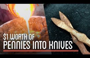 Turning $1 worth of Pennies into  Knifes (Giveaway!)