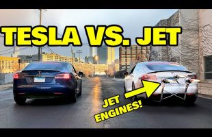 JET Powered Tesla VS P100D Drag Race