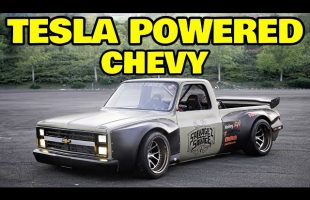 Driving the tesla powered AWD Chevy Squarebody pickup truck!