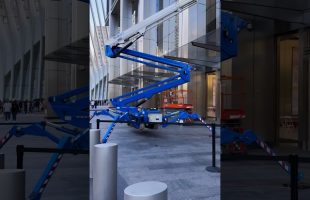 Check out this Compact Boom Lift with Tracks that Can Go Anywhere
