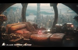 A Makeshift Blade Runner Lounge Playing Cyberpunk Ambient Background Music