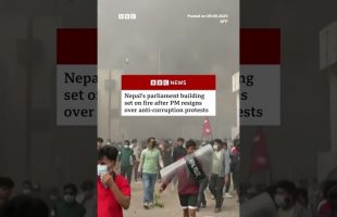 Nepal’s parliament set on fire after PM resigns over anti-corruption protests. #Nepal