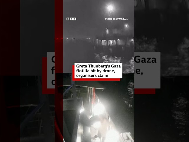 Greta Thunberg’s Gaza flotilla hit by drone, organisers claim. #Tunisia #Gaza