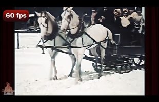 College Girls Winter Sleigh Ride in 1906 | AI Enhanced Film w/sound