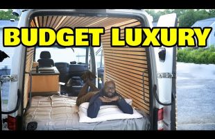 Putting the final touches on our off grid sprinter van